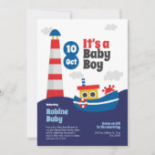 Retro Nautisch Baby shower Uitnodiging (Voorkant)