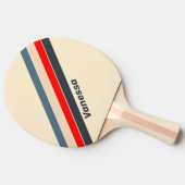 Retro nautische regenboog gestreept met naam tafeltennisbatje (Zijkant)