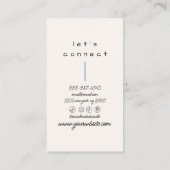 Retro Navy Blauw Blauwgroen Hand getrokken Stripes Visitekaartje (Achterkant)