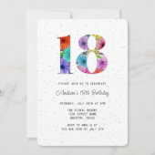 Retro Navy Blauw Rustieke Bloemen 18e Verjaardagsf Kaart (Voorkant)