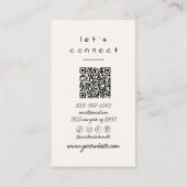 Retro Navy Blue Hand Drawn Stripes QR Code Unique  Visitekaartje (Achterkant)