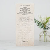 Retro Navy Blue Ocean Beach Sand Wedding Programmakaart (Staand voorkant)