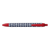 Retro Navy Blue Polka Dot Kantoor schrijfpen Gift Zwarte Inkt Pen (Achterkant)
