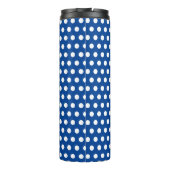  Retro Navy Blue Polka Dots initiaal letter Thermosbeker (Achterkant)