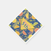 Retro Navy Blue Summer Citrus Fruit Birthday Servet (Hoek)