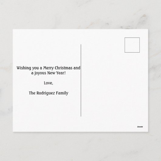 Retro Navy Groene Kerstboom Vrolijk en helder Feestdagenkaart (Achterkant)