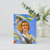 Retro Navy MILITARY HOMECOMING Celebration Invite Kaart (Staand voorkant)