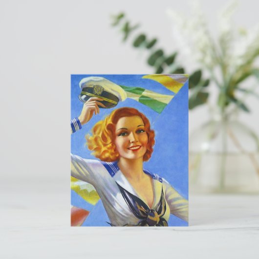 Retro Navy MILITARY HOMECOMING Celebration Invite Kaart (Staand voorkant)