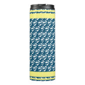 Retro Navy Patroon Stripes Kano Otter Aangepaste n Thermosbeker (Achterkant)