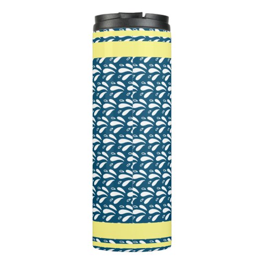 Retro Navy Patroon Stripes Kano Otter Aangepaste n Thermosbeker (Achterkant)