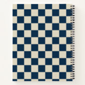 Retro Navy Schachbrett Notitieboek Aangepaste Naam (Achterkant)