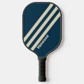 Retro Navy Vervagen Drie Strepen Met Naam Pickleball Paddle (Voorkant)