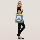 Retro Navy Water Patroon Kano Otter Aangepaste Naa Tote Bag (Op model)