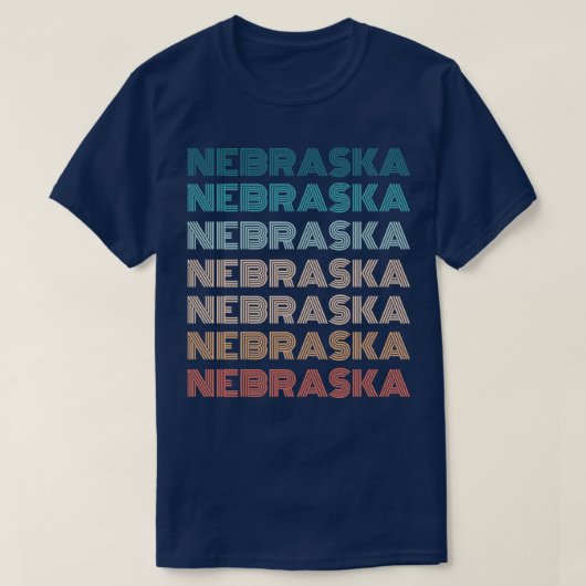 Retro Nebraska Amerikaanse Staten Gifts T-shirt (Design voorkant)