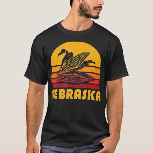 Retro Nebraska Corn  Maize Farming T-shirt (Voorkant)