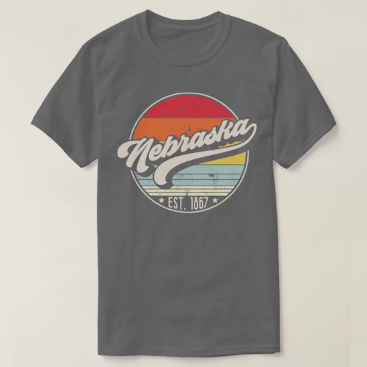 Retro  Nebraska Design Est T-shirt (Design voorkant)