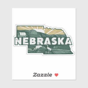 Retro Nebraska Staat Sticker