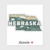 Retro Nebraska State Car Sticker (Vel)