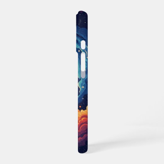 Retro Nebula Moon iPhone 16 Hoesje (Linkerkant)