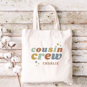 Retro-neef bemanningsmonogram Overeenkomende Kin Tote Bag