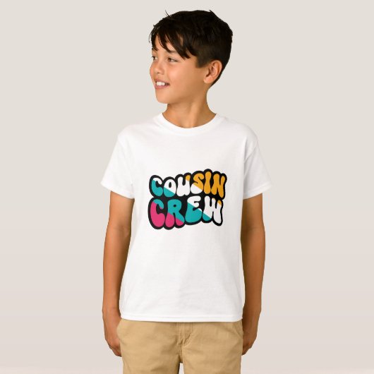 Retro neef en nicht crew t-shirt (Voorkant volledig)