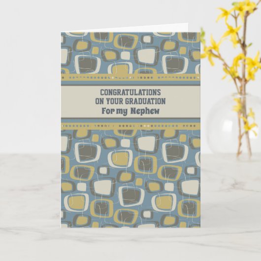 Retro neefje Gefeliciteerd Afstuderen Kaart (Gele Bloem)