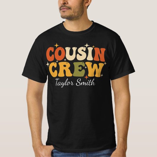 Retro neefjes bemanning aangepaste familiereünie t-shirt (Voorkant)