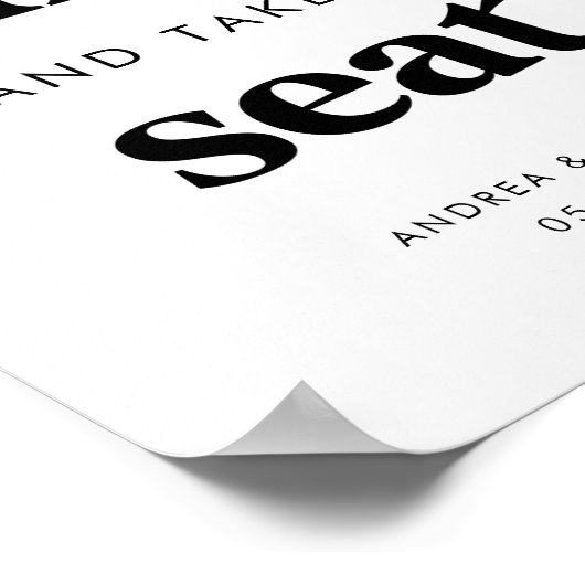 Retro Neem een schot en neem een stoel bruiloft te Poster (Hoek)