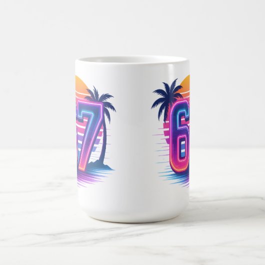 Retro Neon 67 esthetisch Koffiemok (Center)