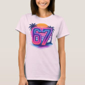 Retro Neon 67 esthetisch T-shirt (Voorkant)