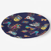 Retro  Neon 80's Pattern Papieren Bordje (Gekanteld)