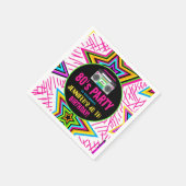 Retro Neon 80s Verjaardag –  cassetteontwerp Servet (Hoek)