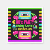 Retro Neon 80s verjaardagsfeestje Servet (Voorkant)