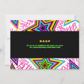 Retro Neon 80s Verjaardagsfeestje Vintage Kaart (Achterkant)