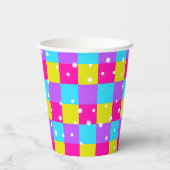 Retro Neon Afstudeerfeest Papieren Bekers (Achterkant)