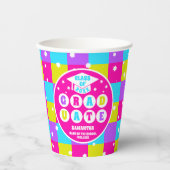 Retro Neon Afstudeerfeest Papieren Bekers (Voorkant)
