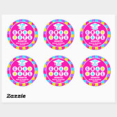 Retro Neon Afstudeerfeest Ronde Sticker (Vel)