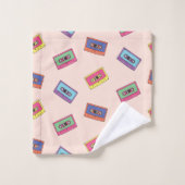 Retro Neon Audio Cassettebandje Patroon Bad Handdoek (Wasdoekje)