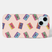 Retro Neon Audio Cassettebandje Patroon Case-Mate iPhone Case (Achterkant (horizontaal))