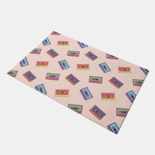 Retro Neon Audio Cassettebandje Patroon Deurmat (Schuin)