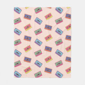 Retro Neon Audio Cassettebandje Patroon Fleece Deken (Voorkant)