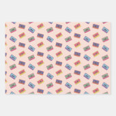 Retro Neon Audio Cassettebandje Patroon Inpakpapier Vel (Voorkant 3)