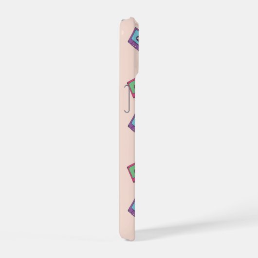 Retro Neon Audio Cassettebandje Patroon iPhone 15 Case (Rechterkant)