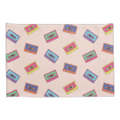 Retro Neon Audio Cassettebandje Patroon Kussensloop (Achterkant-Rechts)