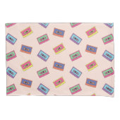 Retro Neon Audio Cassettebandje Patroon Kussensloop (Voorkant-Links)