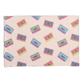 Retro Neon Audio Cassettebandje Patroon Kussensloop (Voorkant-Rechts)