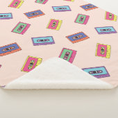 Retro Neon Audio Cassettebandje Patroon Sherpa Deken (3/4)