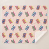 Retro Neon Audio Cassettebandje Patroon Sherpa Deken (Voorkant (horizontaal))