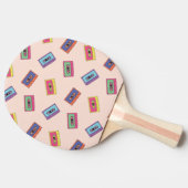 Retro Neon Audio Cassettebandje Patroon Tafeltennisbatje (Zijkant)