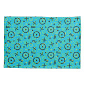 Retro Neon Blue Pattern van 80 en 90 Kussensloop (Achterkant)